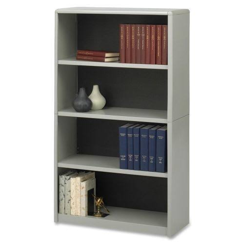 Gray Steel 4-Shelf Bookcase J520