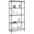 5-Tier Steel Wire Shelving Unit in Black V485051