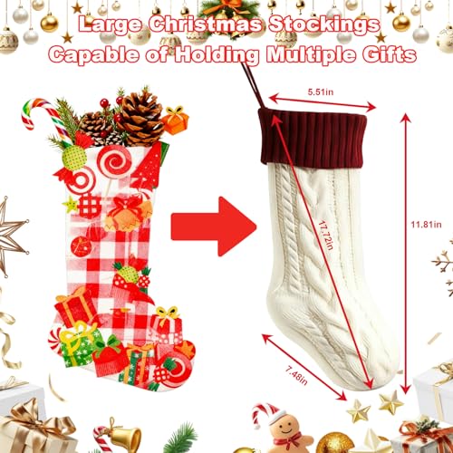 18 Inch Knit Christmas Stockings White A761083