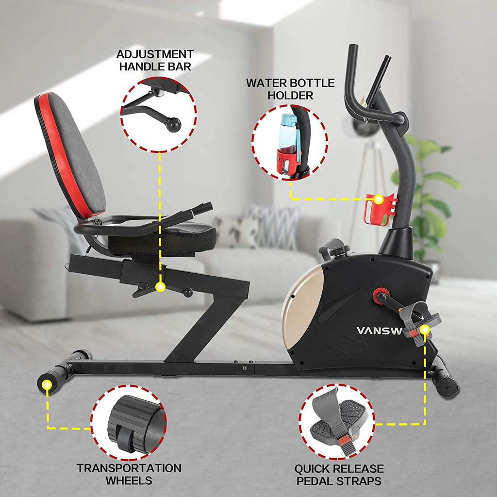 Recumbent Exercise Bike 400 lbs. Weight Capacity Magnetic Resistance L881021