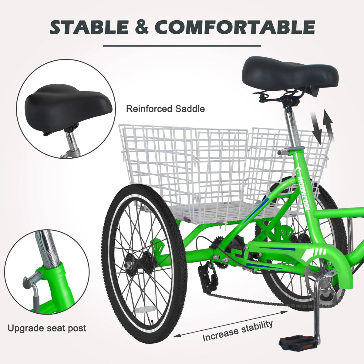 24 Inch 7-Speed 3 Wheels Folding Tricycle A24909