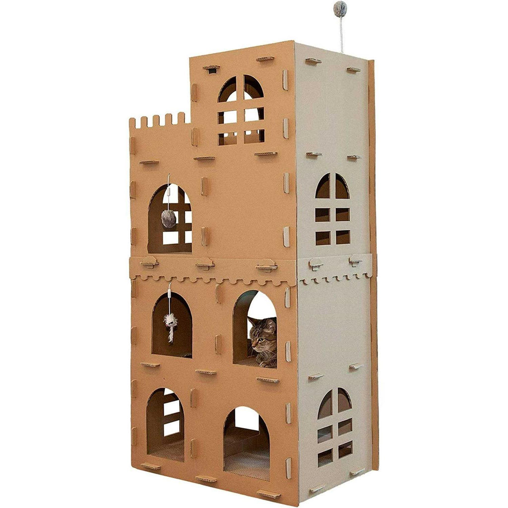 Corrugated Cat Scratcher House with Catnip Y688658