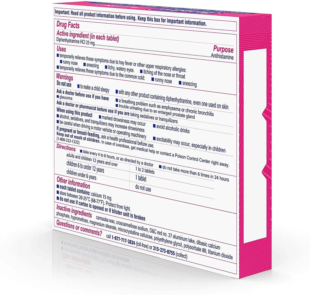 Antihistamine Cold & Allergy Relief Tablets, 24 Ct T8538