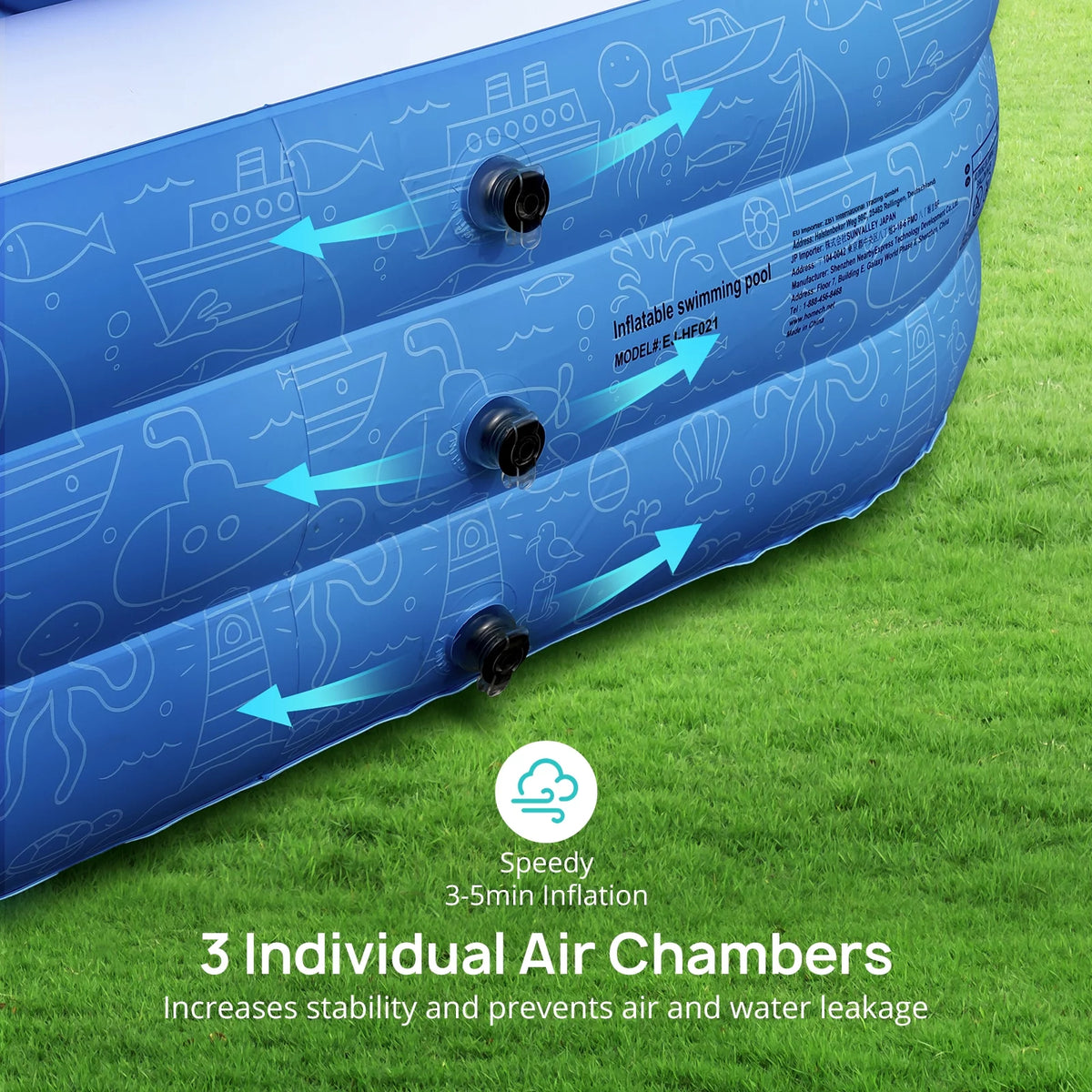 Inflatable Swimming Pools 119'' x 72'' x 20'' I1902
