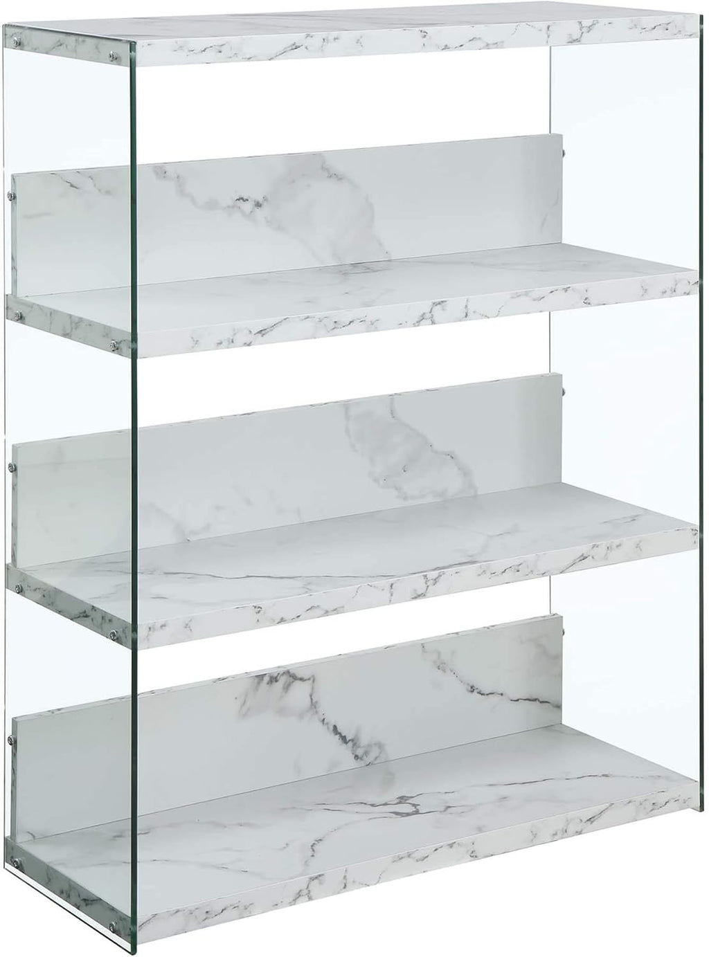 4 Tier Wide Weathered Gray Bookcase K664