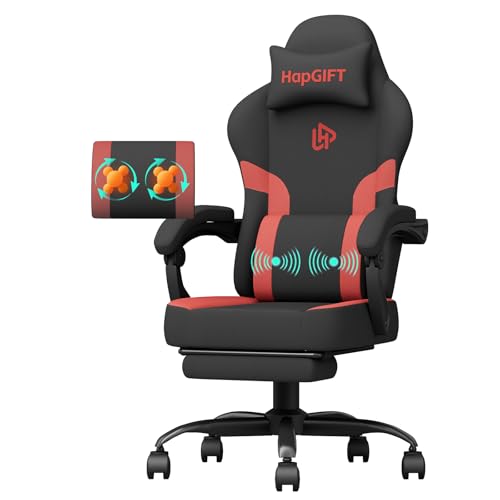 Black-Grey Ergonomic Computer Chair with Footrest and Massage Lumbar Support E371964