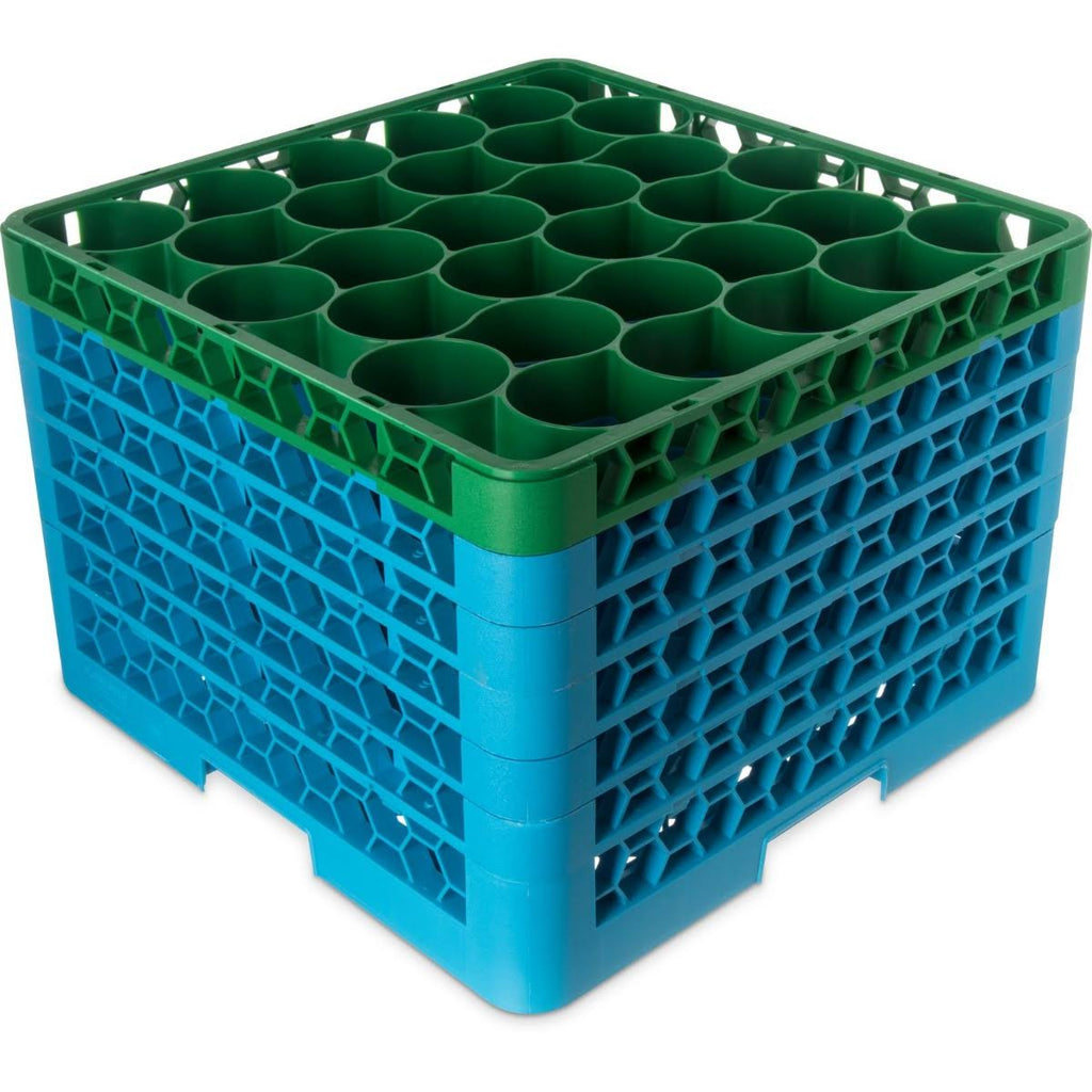 Green 30 Compartment Glass Rack with 5 Extenders G20729