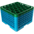 Green 30 Compartment Glass Rack with 5 Extenders G20729