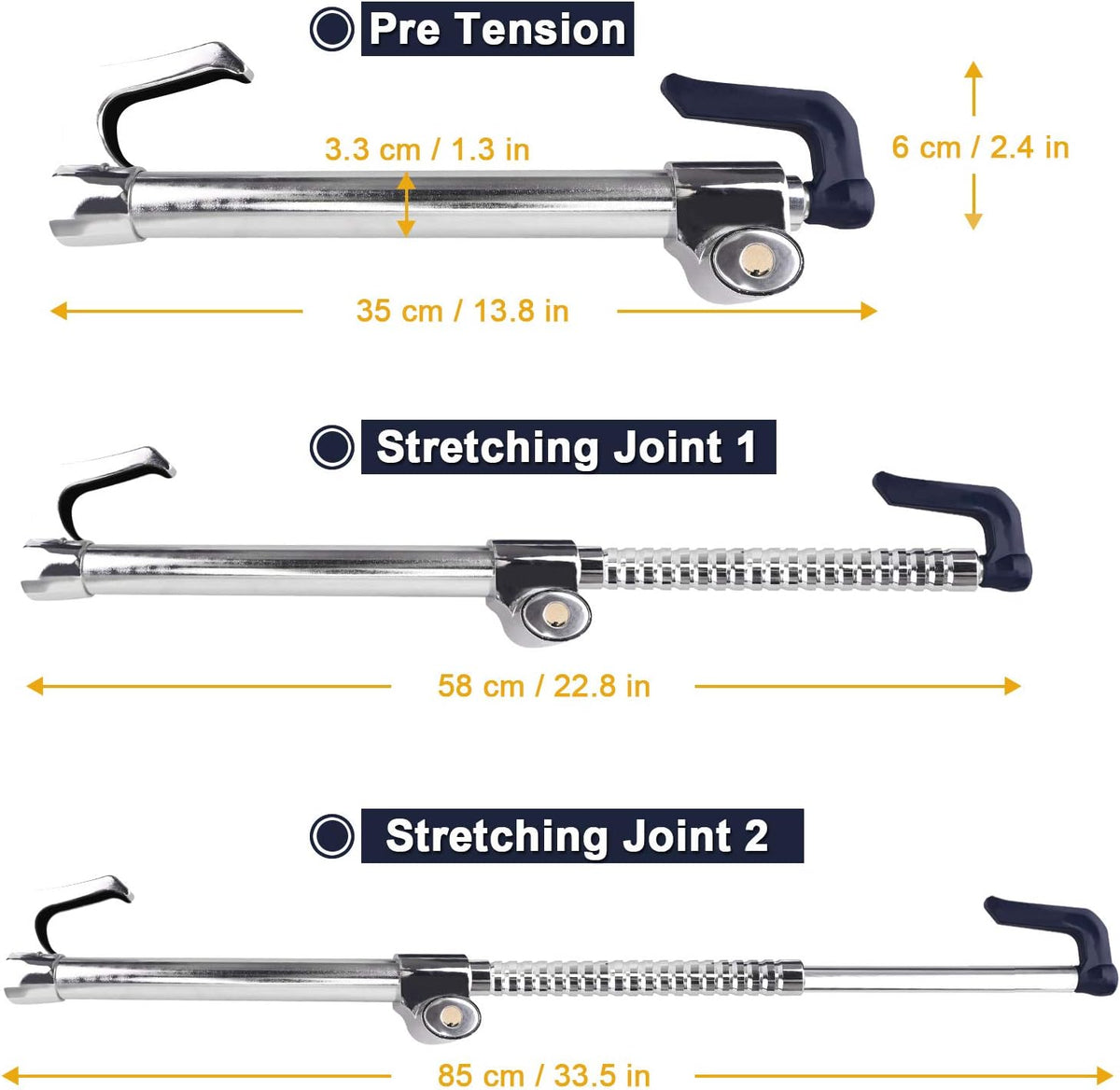 Universal Steering Wheel Brake Lock Retractable Double Hook Car Clutch Pedal Lock with 3 Keys X244784