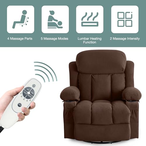 Massage Recliner Chair with Heat and Vibration Grey G903