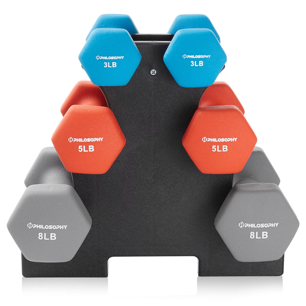 Neoprene Dumbbell Hand Weight with Stand, 20 Lbs. R498811