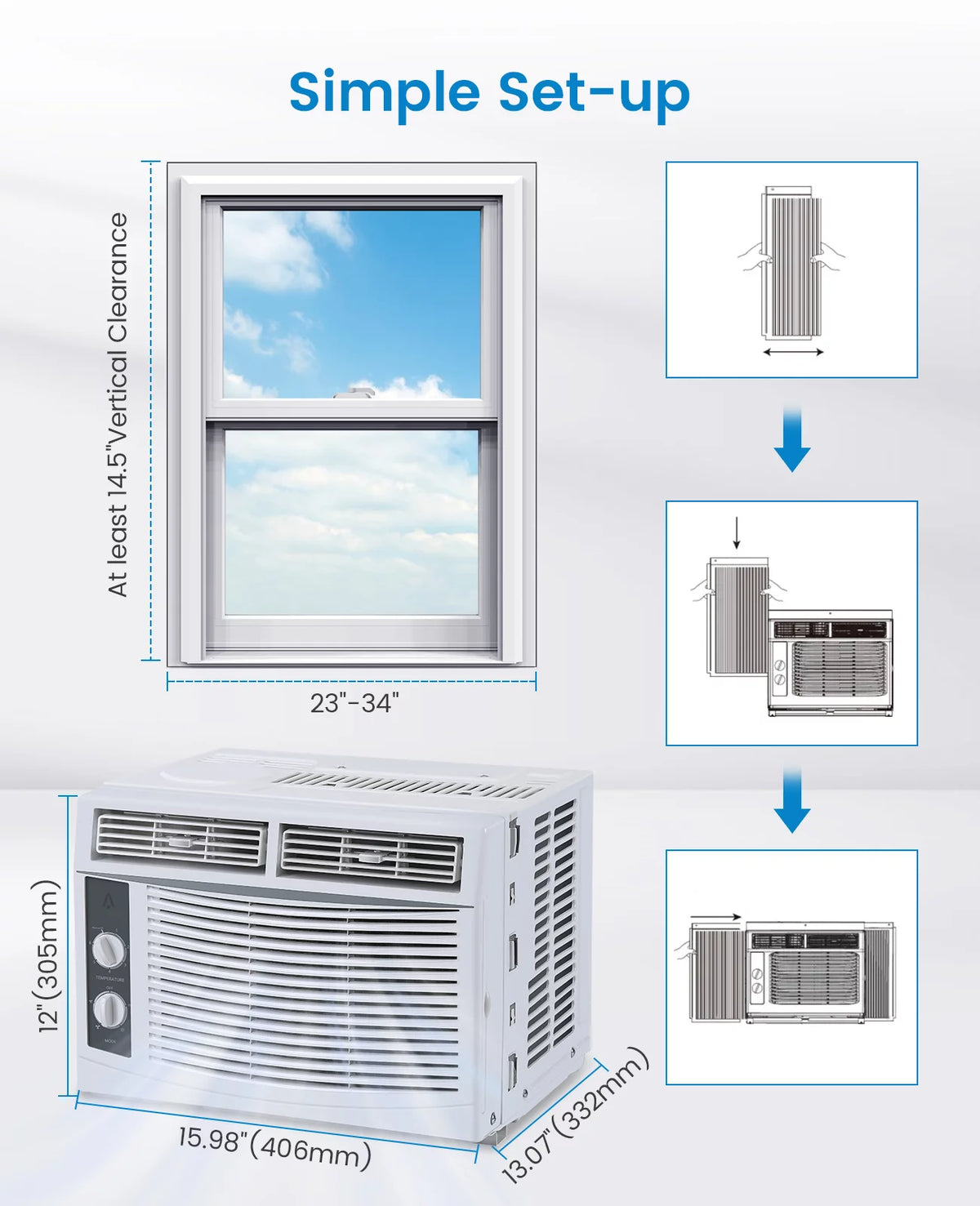 6,000 BTU Window-Mounted Air Conditioner with Remote/APP Control D412403