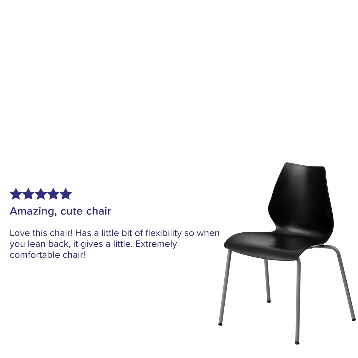 Black Stack Chair with Lumbar Support N5654