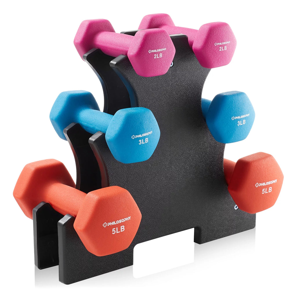 Neoprene Dumbbell Hand Weight with Stand, 20 Lbs. R498811
