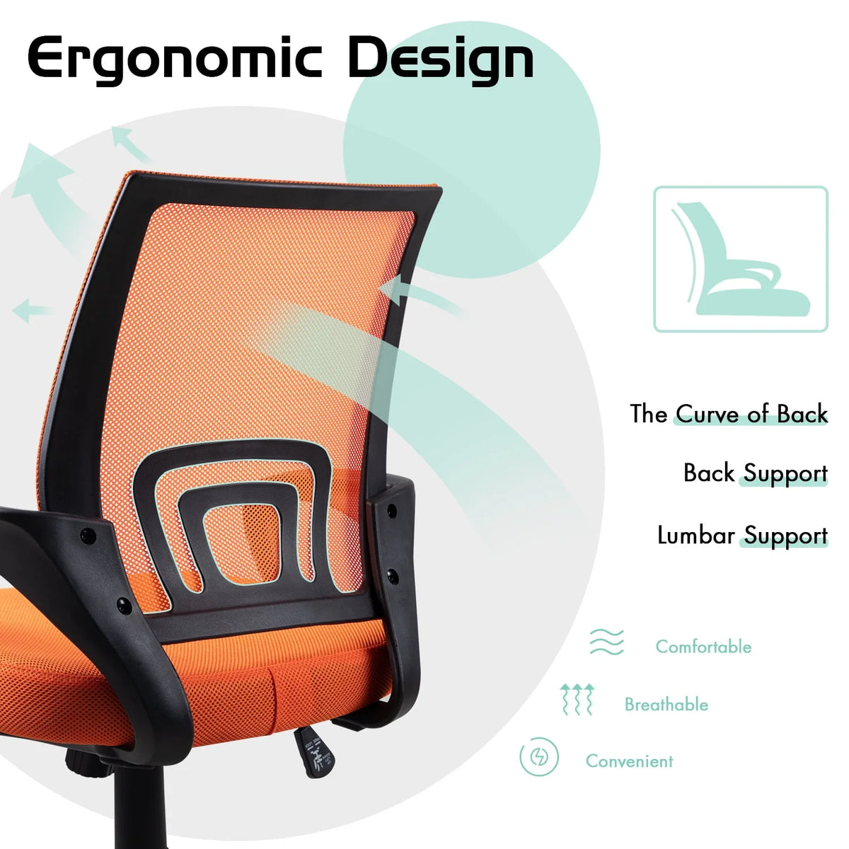 Black Swivel Manager's Chair with Lumbar Support Z88878