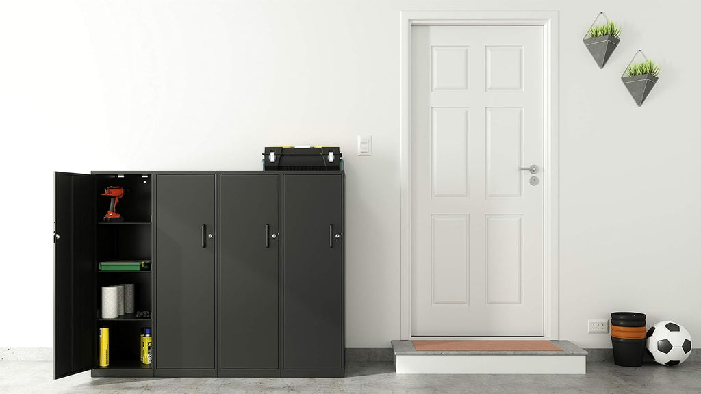 Charcoal 4 Shelf Personal Cabinet B243258