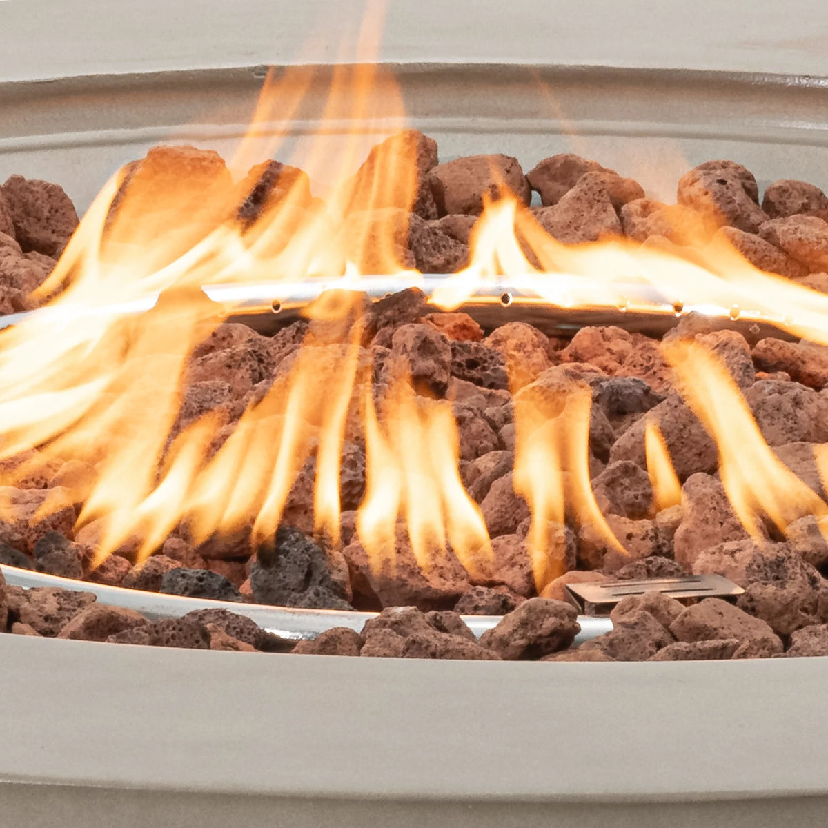40.5 inch Round Grey Propane Fire Pit Table S47942