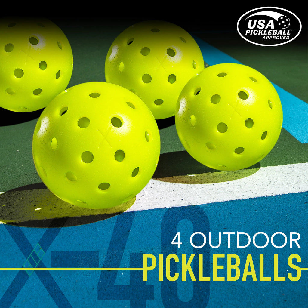 Wooden Pickleball Paddle 4 Player Paddle and Ball Set Y81905