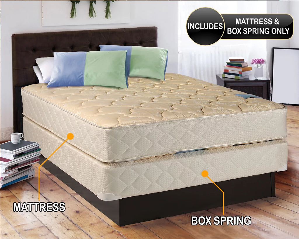 Twin XL Beige Mattress and Box Spring Set N705309