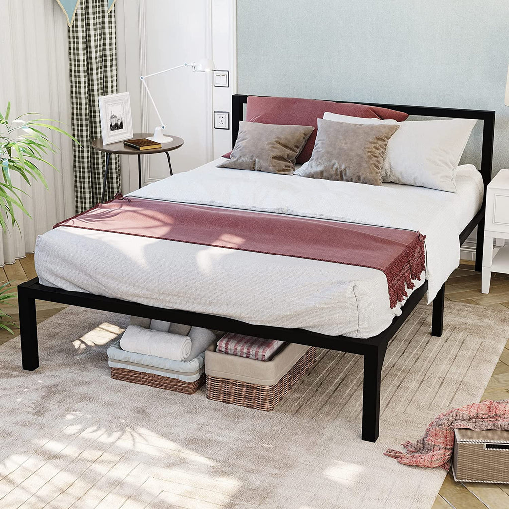 Twin Size Black Metal Bed Frame with Headboard G787