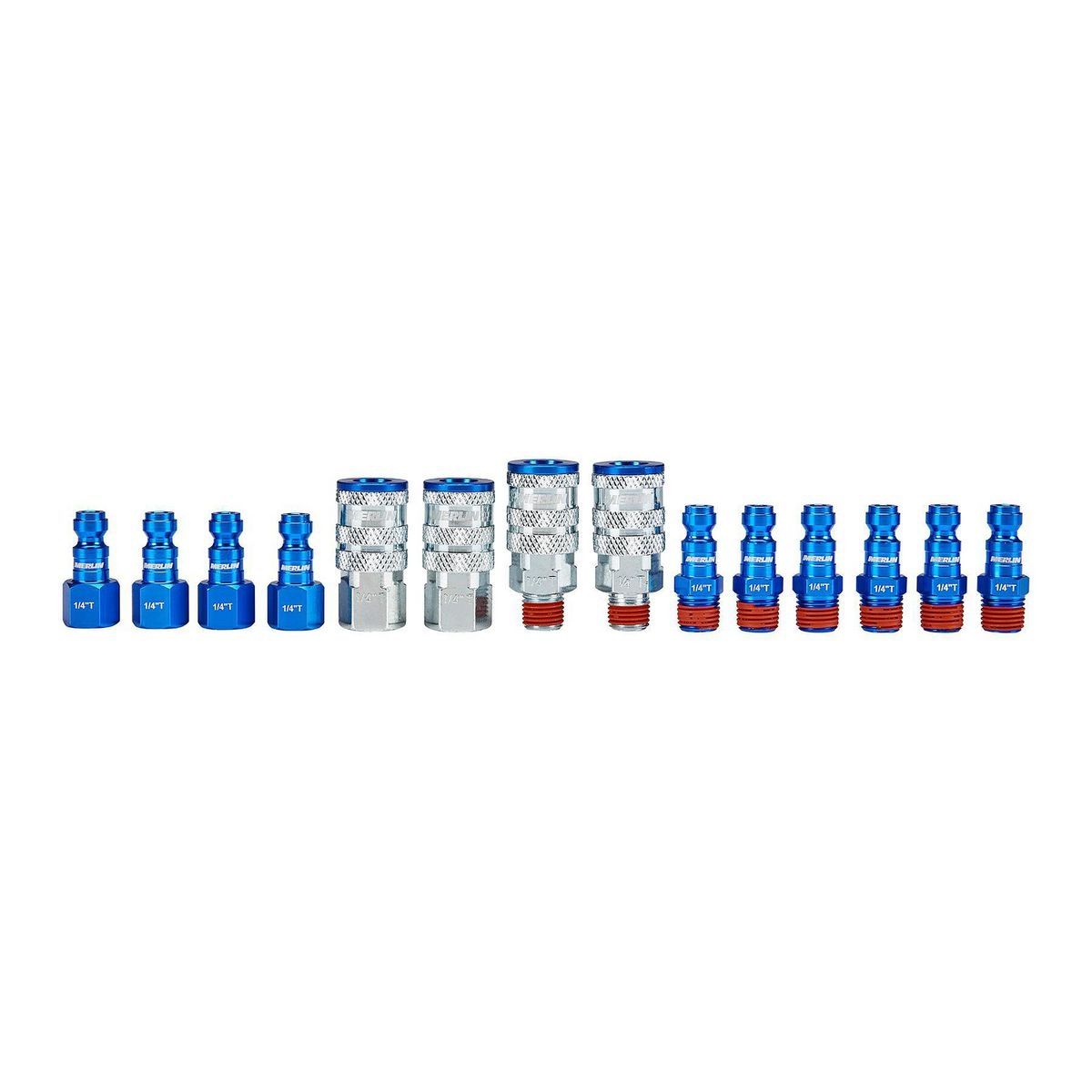 1/4 in. Color-Coded Automotive Coupler and Plug Set, 14-Piece R396575