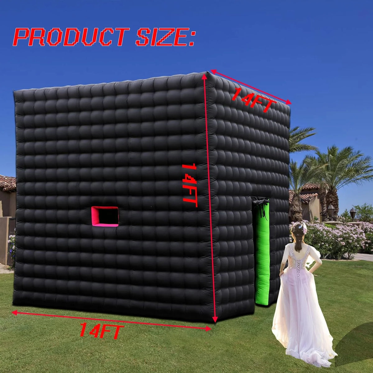 Large Black Inflatable Cube Tent 14x14x14Ft O302164