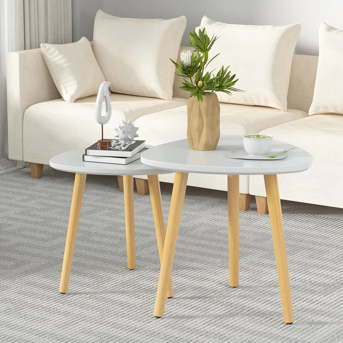White Set of 2 Side Table G99540