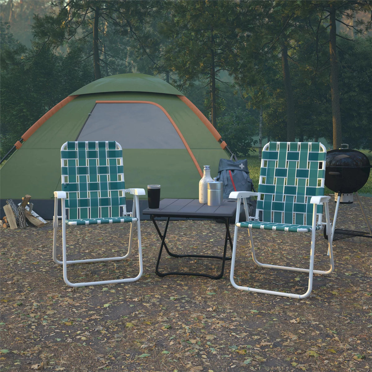 Folding Lawn Chairs 2-Pack Teal X765