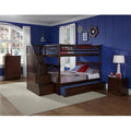 Antique Walnut Full Over Full Size Bunkbed with Trundle Bed G200348