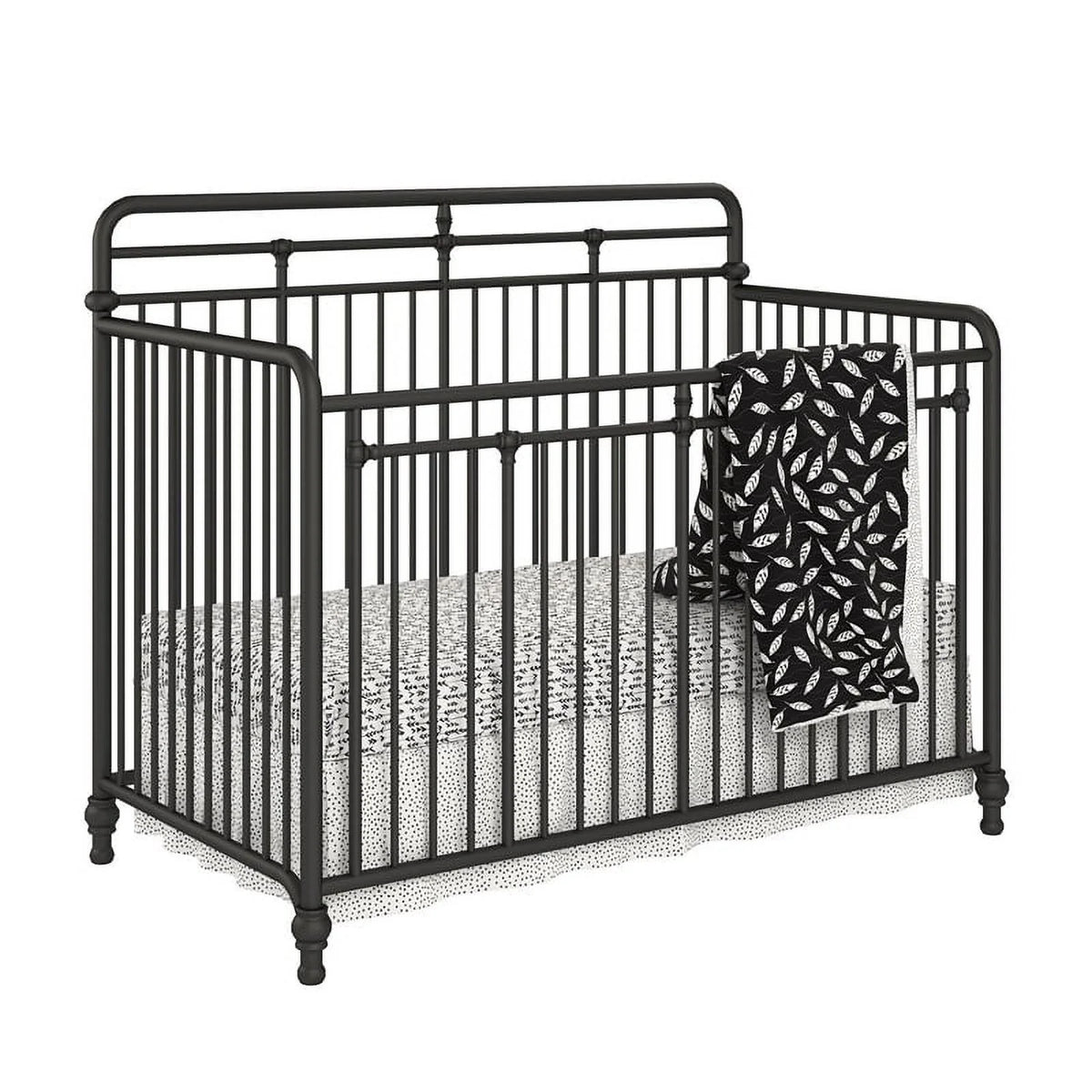 Black Metal 3 in 1 Convertible Crib M395