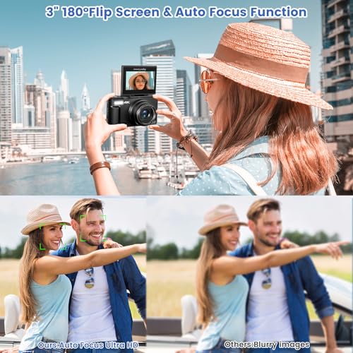 4K 64MP Compact Digital Camera with 18X Digital Zoom B854