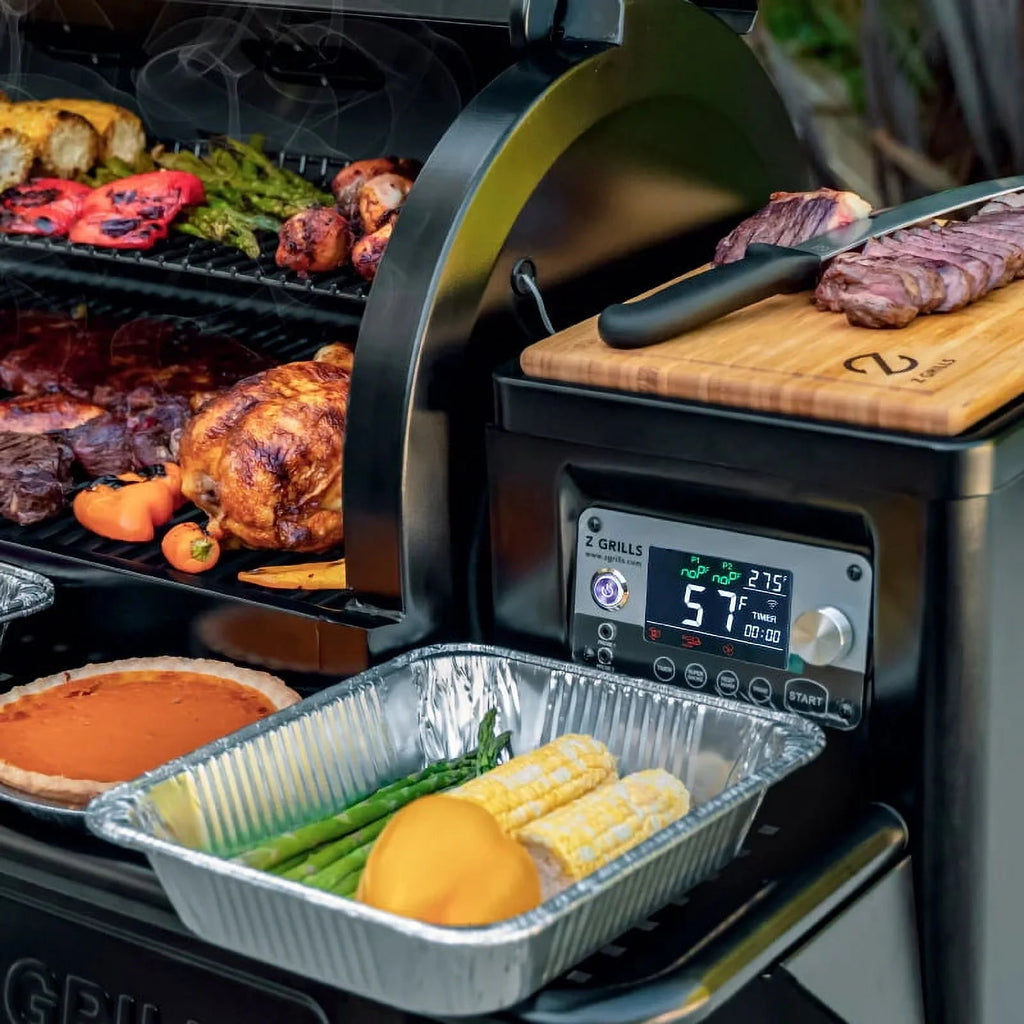 Pellet Grill & Smoker with Foldable Front Shelf, Ash Cleanout System, Rain Cover, 1056 sq.in Cooking Area L478999