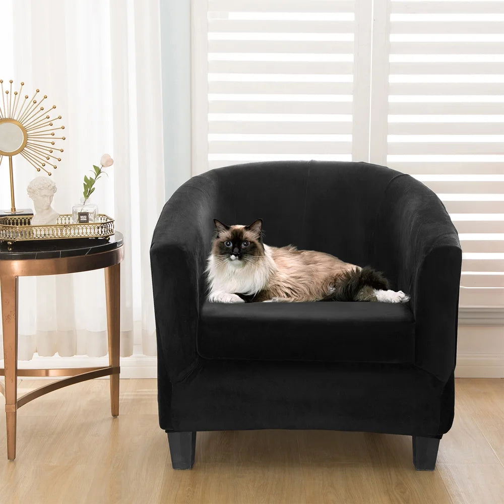 Velvet Tub Chair Covers 2-Piece O405113