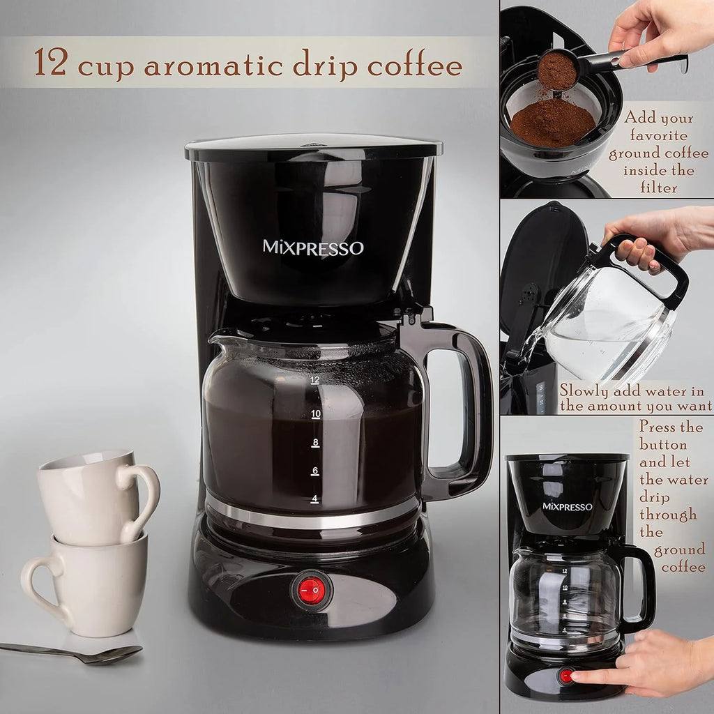 12 Cup Black Coffee Maker Y8338