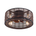18.5 Inch Black Caged Ceiling Fan with Light H172344