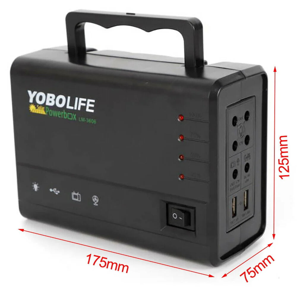 Portable Solar Generator with Solar Panel and 4 Sets LED Lights B203