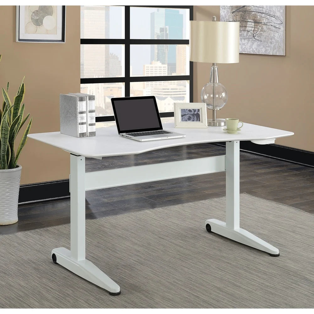 Adjustable Standing Desk Black Oak Finish J21683