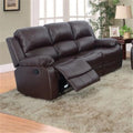 Brown Bonded Leather 3 Piece Sofa Loveseat and Recliner Set J904438