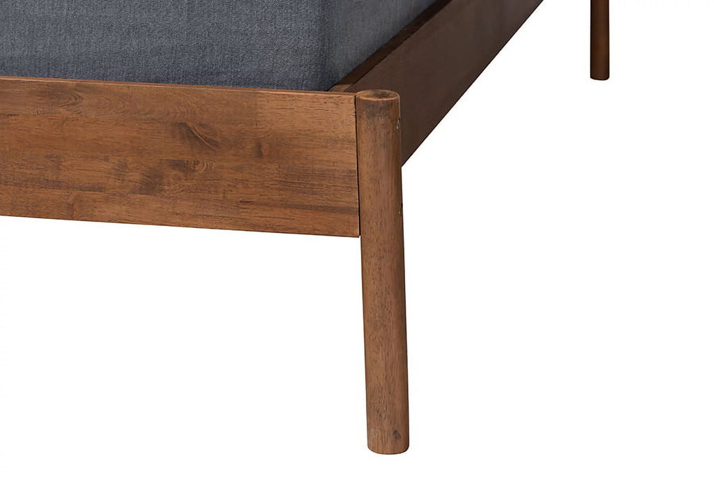 Ash Walnut Finished Wood Queen Size Bed Frame P25273