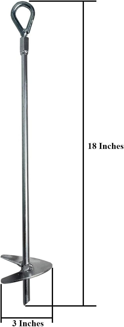 Black 18 Inches Ground Anchor 12 Pack H557