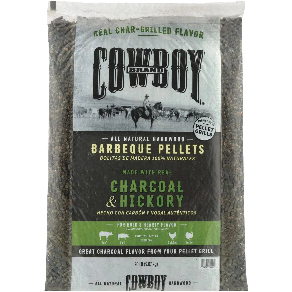 20LB Charcoal and Hickory Wood Pellets Y2142