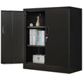 Metal Storage Cabinet with Locking Doors and 2 Drawers, White B159