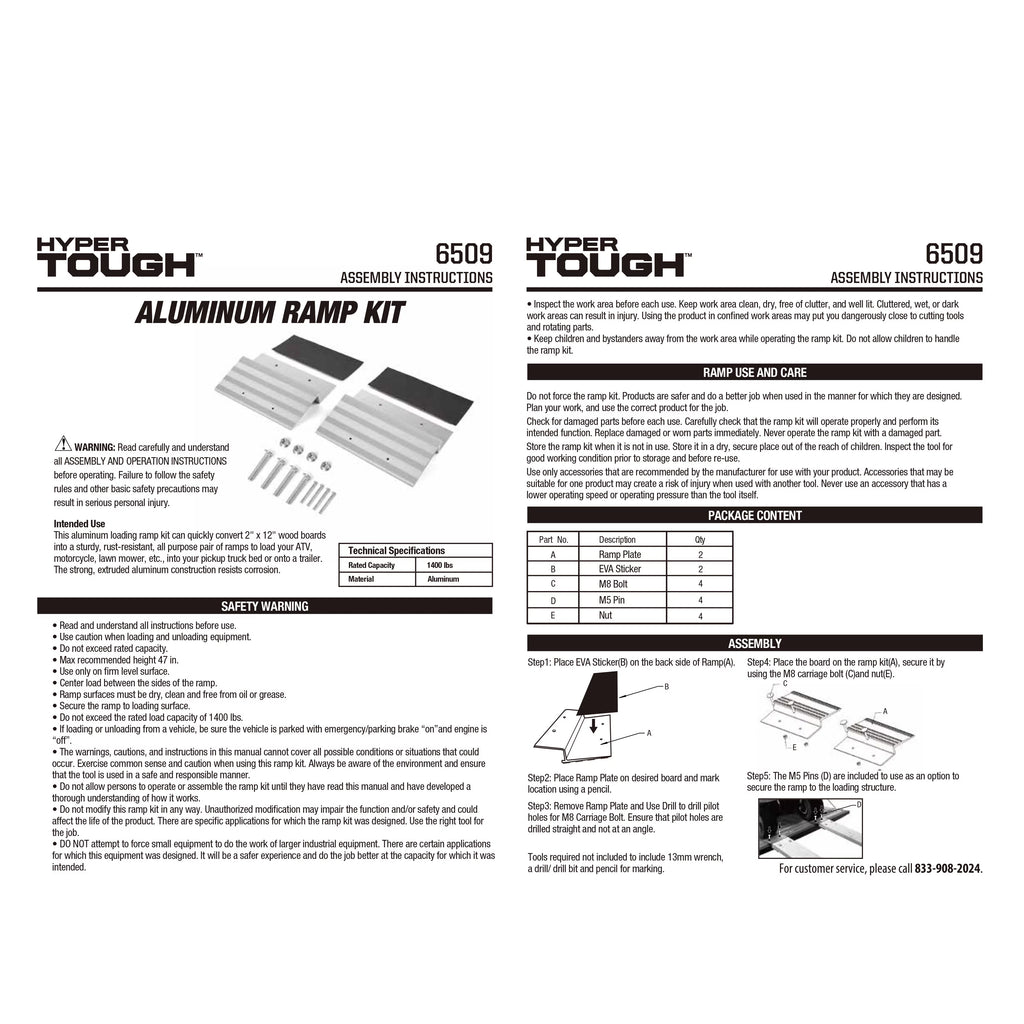 12-inch Aluminum Ramp Kit K86608