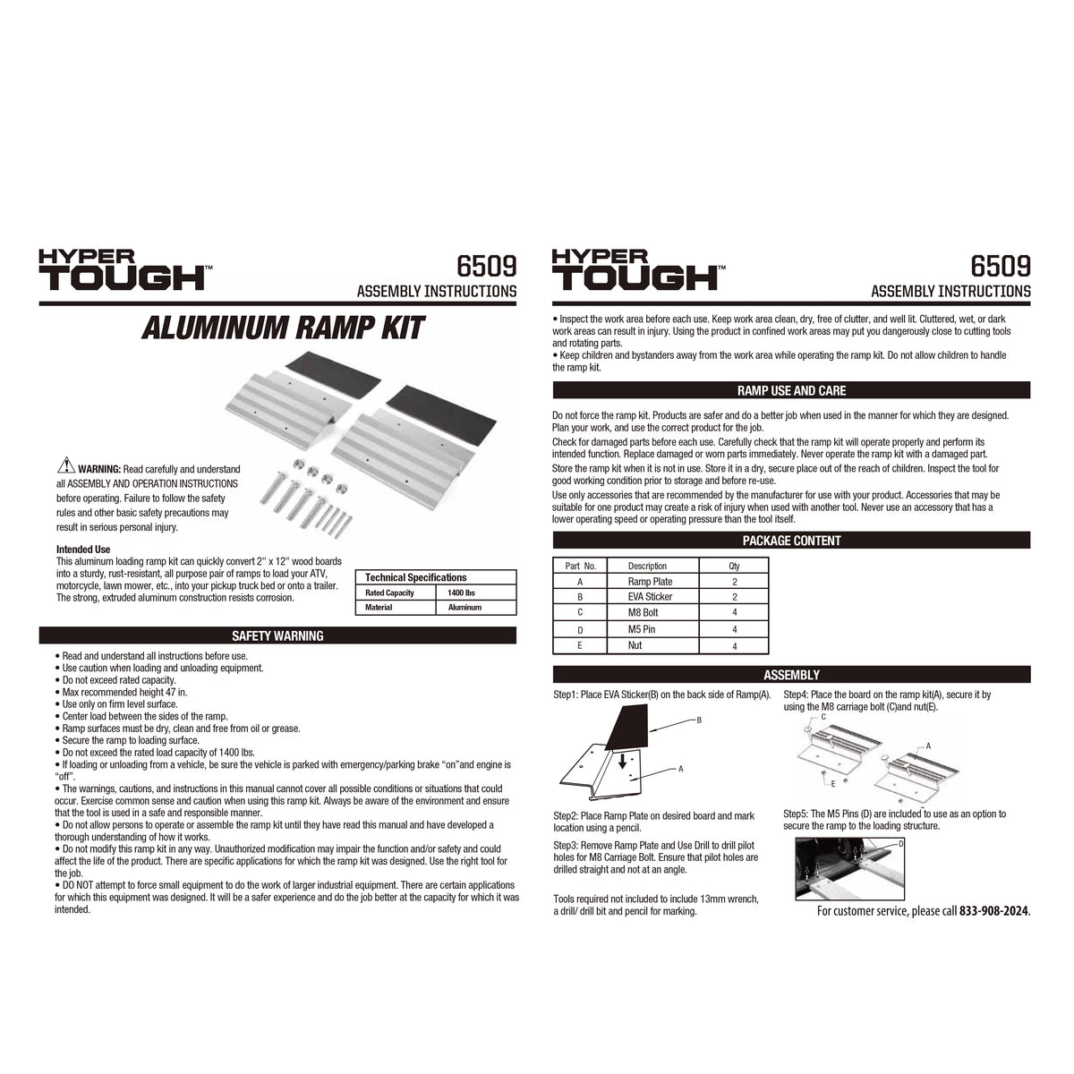 12-inch Aluminum Ramp Kit K86608