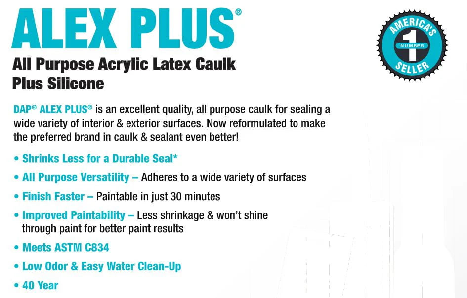Clear Acrylic Latex Caulk Plus Silicone 10.1 oz Q5543