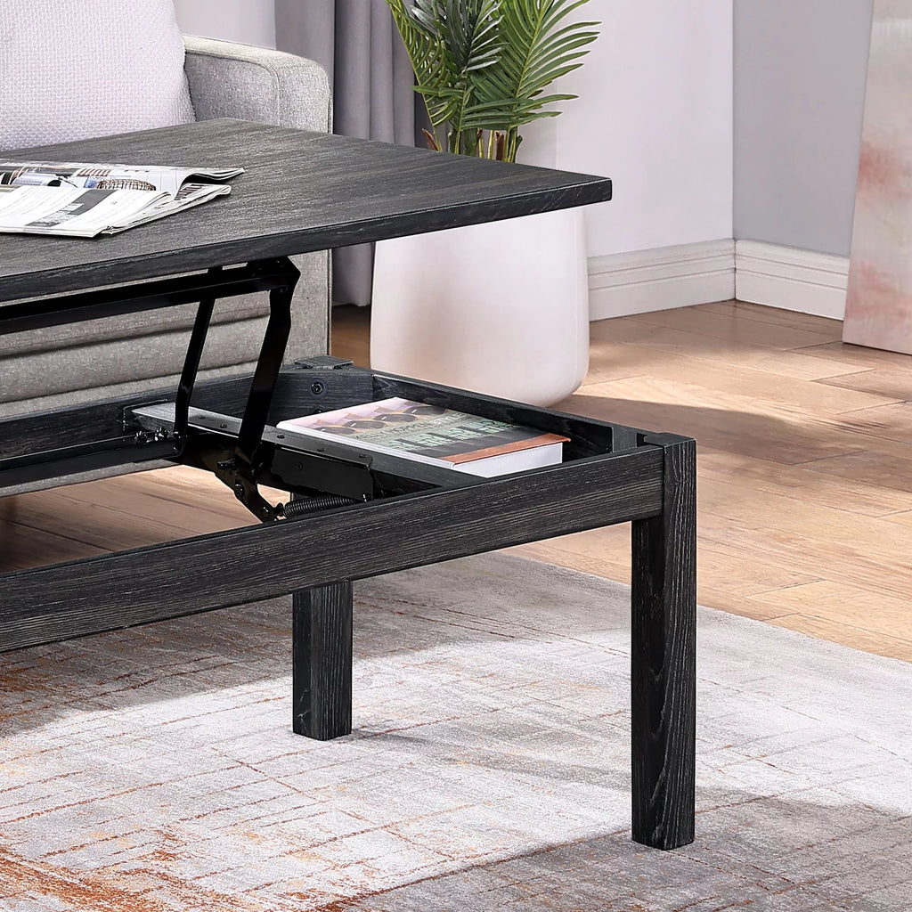 Lift Top Coffee Table with Hidden Storage Black B4636