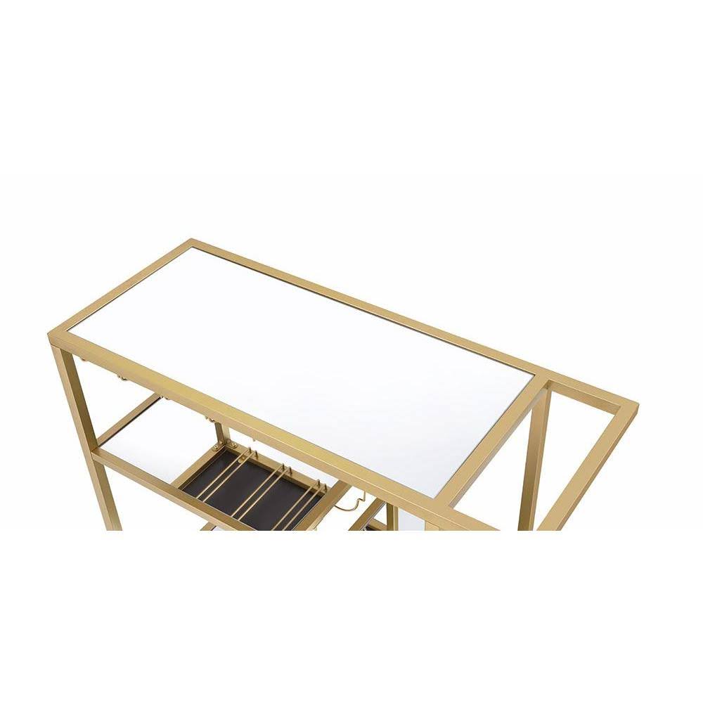 Gold and Clear Glass Serving Cart H57960