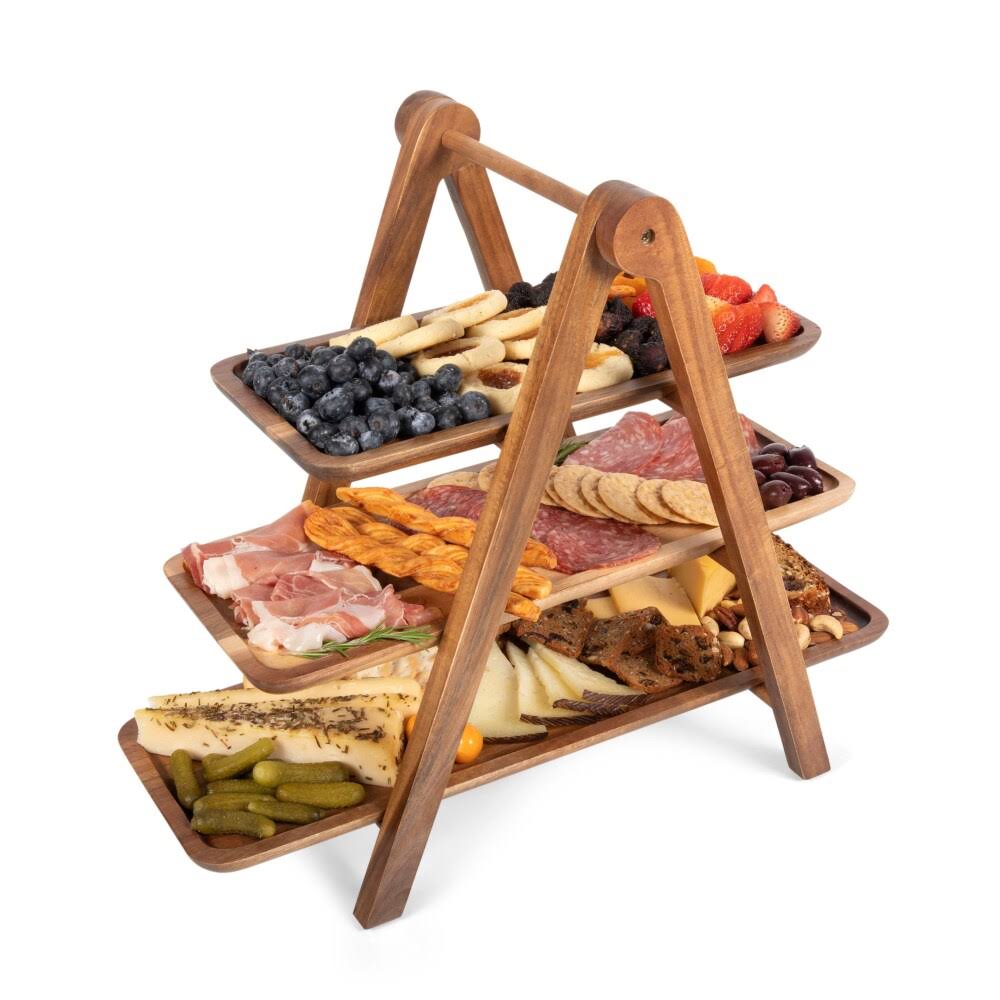 Acacia Wood 3 Tiered Serving Station J343