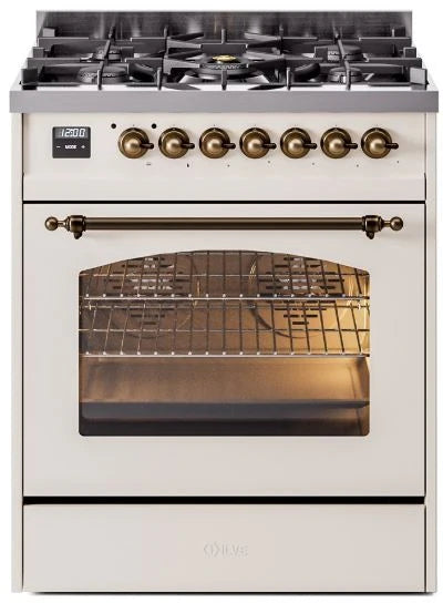 30 Dual Fuel Propane Gas Range Antique White S38624