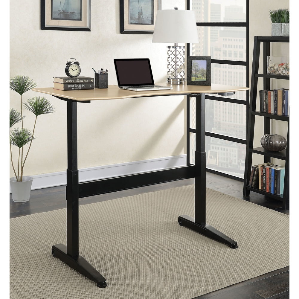 Adjustable Standing Desk Black Oak Finish J21683
